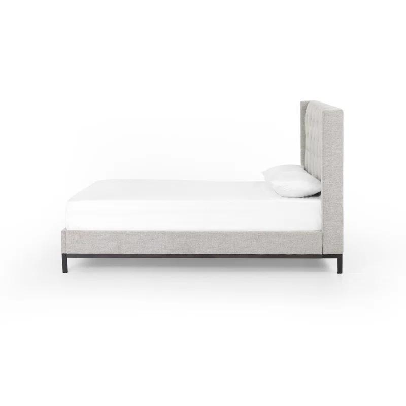 Scaife Upholstered Metal Wingback Bed
