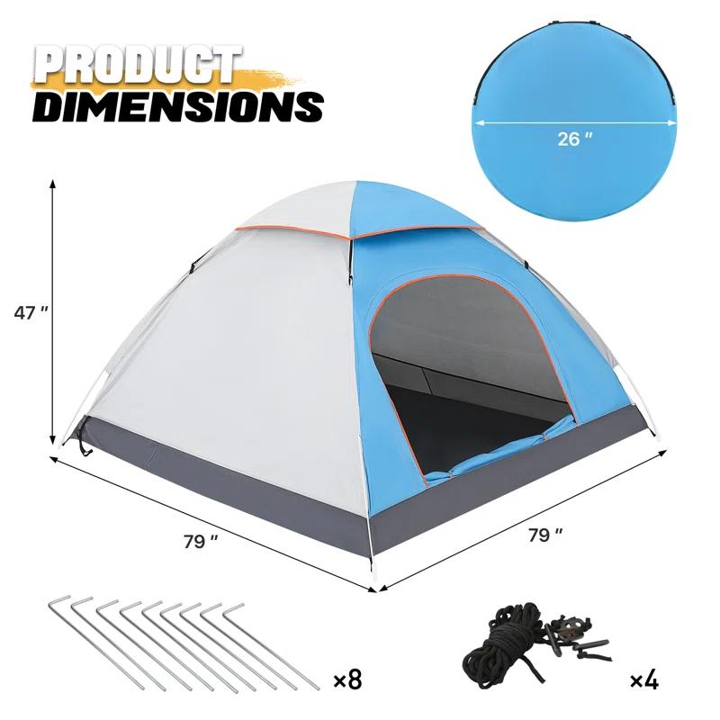 MoNiBloom 2 Person Instant Automatic Pop Up Camping Tent Waterproof Dome Tent with Rain Fly for Outdoor Hiking