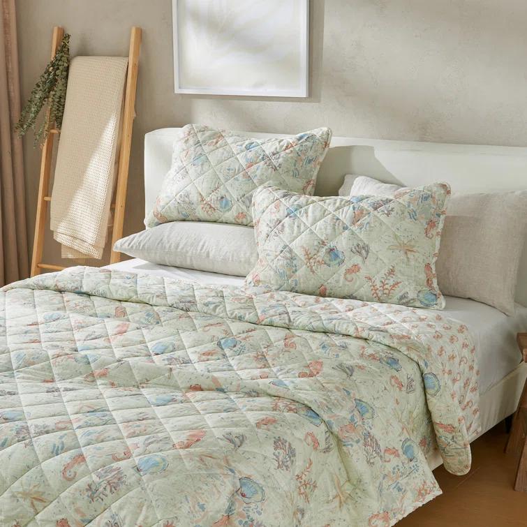 Patina Vie Maison Coastal Inspired Reversible Quilt Set with Shams