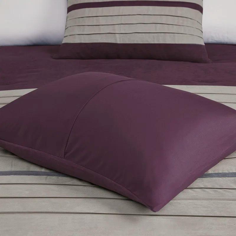 Madison Park Palmer 7 PC Pieced Faux Suede Comforter Set