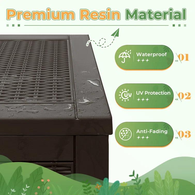GUNJI GUNJI 100 Gallon Water Resistant Resin Lockable Deck Box