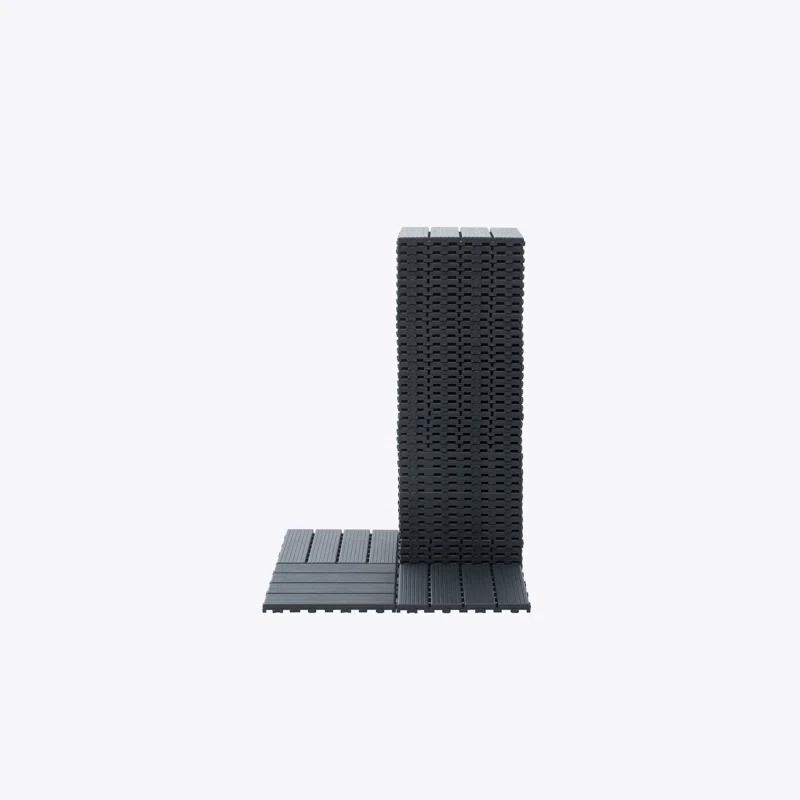 ROKAWO Plastic Interlocking Deck Tiles,44 Pack Patio Deck Tiles,12"x12" Square Waterproof Outdoor All Weather Use, Patio Decking Tiles for Poolside Balcony Backyard, Grey