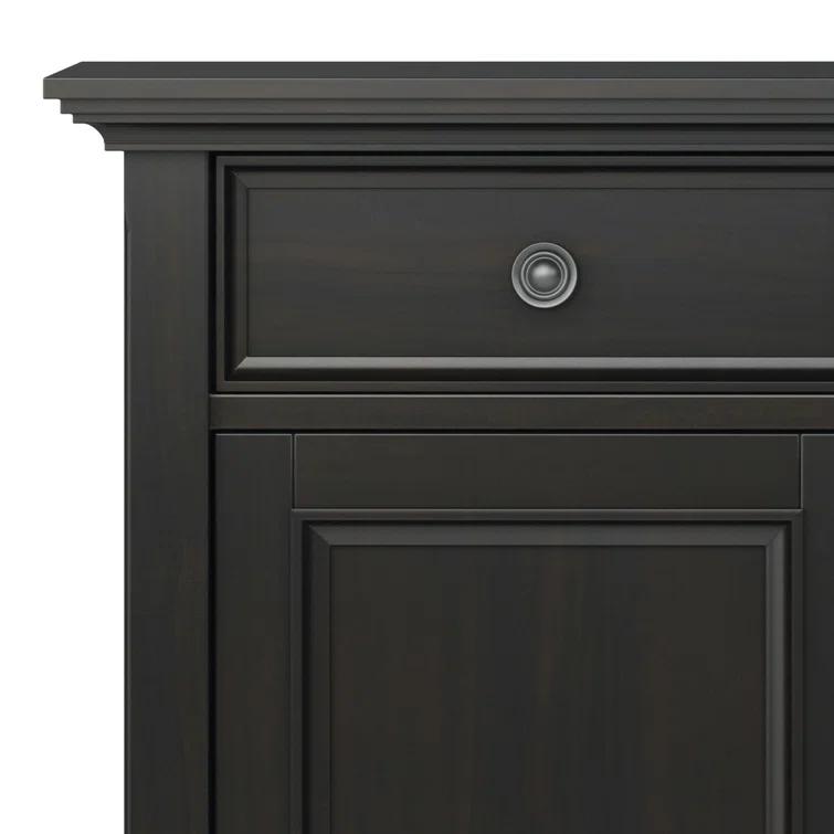 Simpli Home Amherst 36"W Solid Wood 2-Shelf Entryway Storage Cabinet with 2 Drawers and Adjustable Shelves