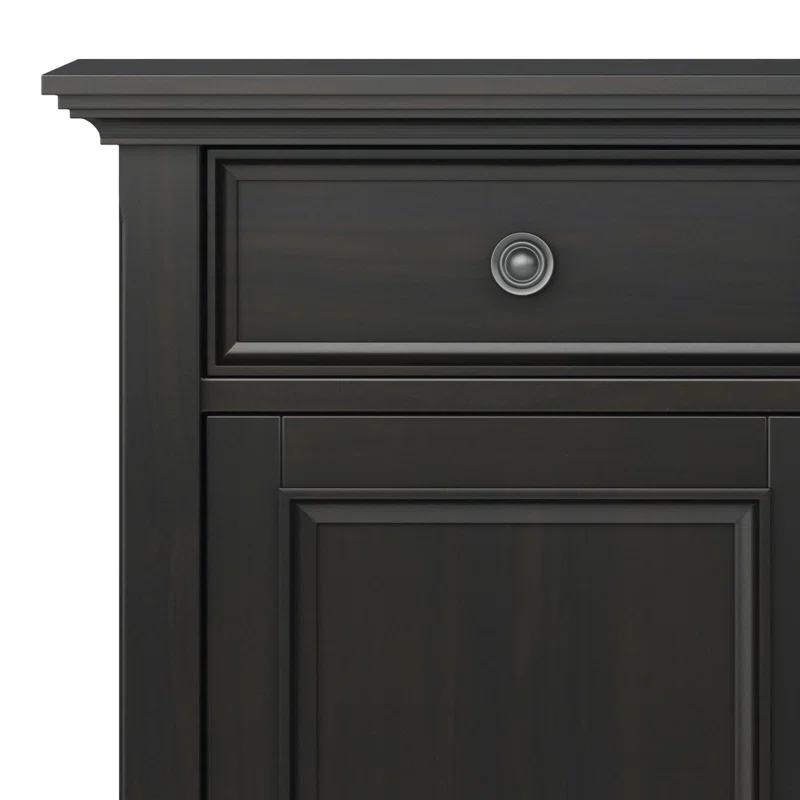 Simpli Home Amherst 36"W Solid Wood 2-Shelf Entryway Storage Cabinet with 2 Drawers and Adjustable Shelves