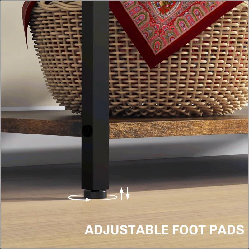 17 Stories Baker's Rack With Power Outlet And LED Lights Bar With Storage Shelves,Industrial Microwave Stand With Wine Bottle Rack,Drawer,Barn Door Cabinet