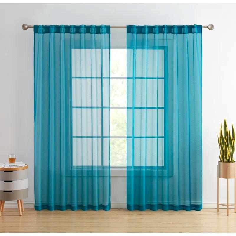 Ebern Designs Lauren Solid Color Semi-Sheer Rod Pocket Curtain Panels & Reviews | Wayfair