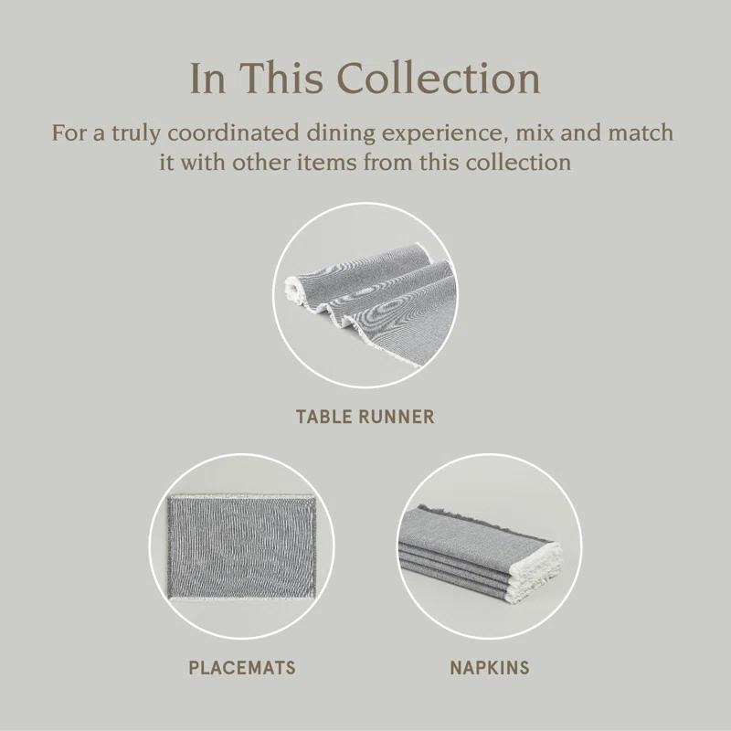over&back over&back Woven Frayed Chambray Cotton Cloth Napkins