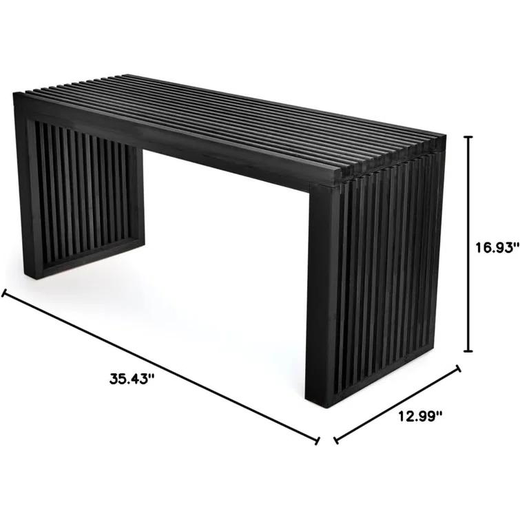 Latitude Run® Seamas Bamboo Bench, Farmhouse Dining Bench Entryway Bench for Living Room, Hallway, Bedroom, Bathroom