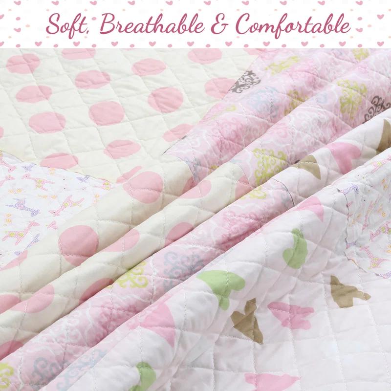 Cozy Line Home Fashion BB2022-073 Cotton Geometric Shapes Quilt Set
