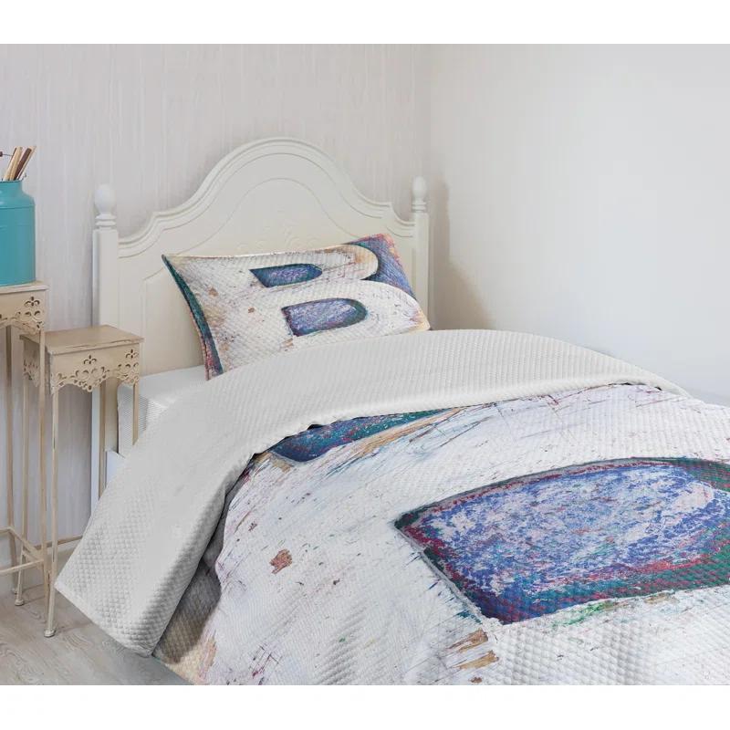 Ambesonne Ambesonne Letter B Bedspread Printing Old B Multicolor