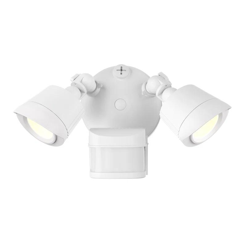 120 Watt 2 - Head LED Hardwired Dusk to Dawn Outdoor Security Flood Light with Motion Sensor