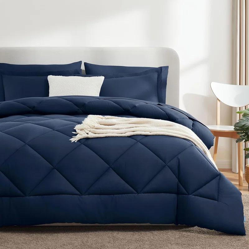 Sweet Home Collection All Season Bed-in-A-Bag 5pc/7pc Solid Color Comforter & Sheet Set Ultra Soft Bedding by Sweet Home Collection