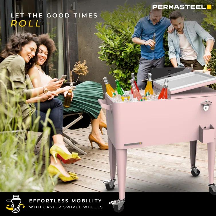 80 Qt. Outdoor Rolling Cooler Cart
