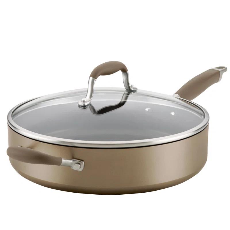 Anolon Anolon Advanced Home Hard Anodized Nonstick Sauté Pan with Helper Handle and Lid, 5 Quart