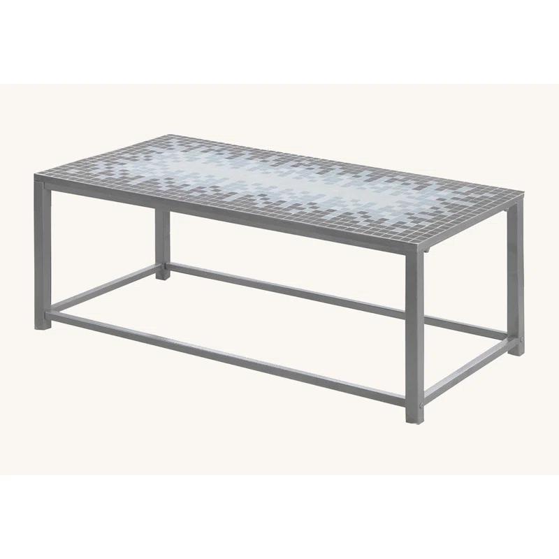 Wrought Studio™ Coffee Table, Accent, Cocktail, Rectangular, Living Room, 42" L, Metal, Tile