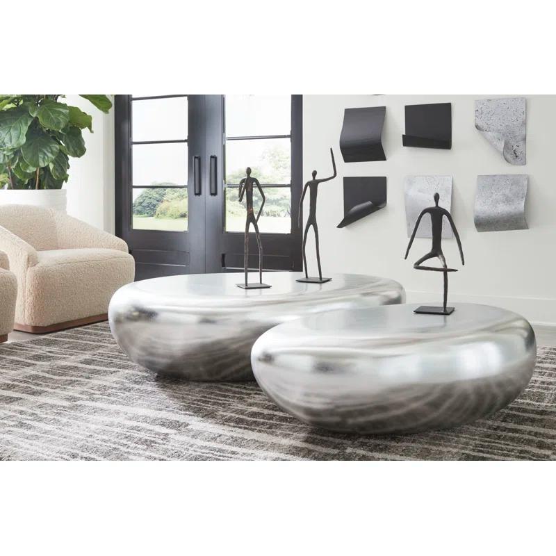 Silver Leaf River Stone Coffee Table