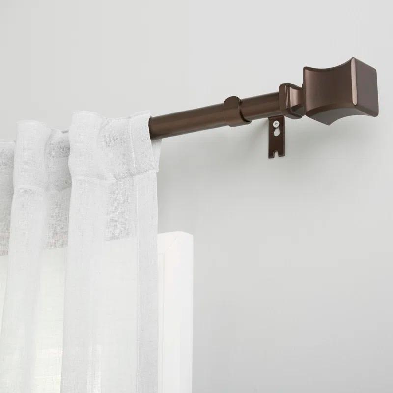 Amalgamated Textiles Exclusive Home Loran 1" Window Curtain Rod and Finial Set, Adjustable