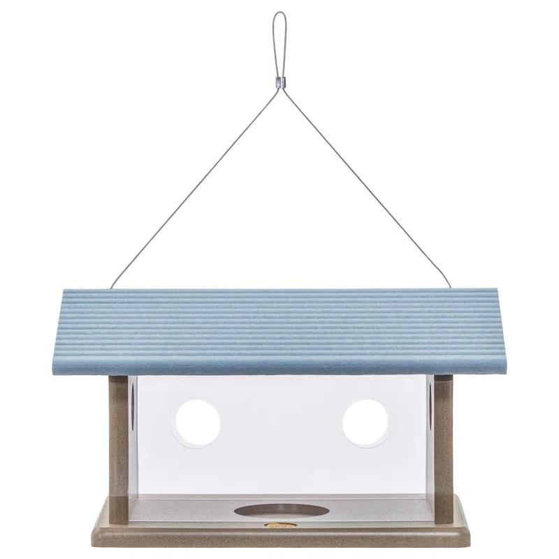 Birds Choice Bluebird Feeder in Taupe and Blue Recycled Plastic