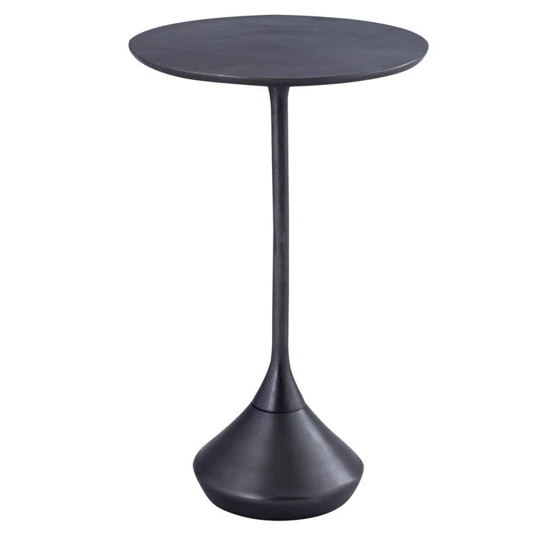 Dovetail Furniture Melancthon Tall Aluminum End Table, Antique Black | Perigold