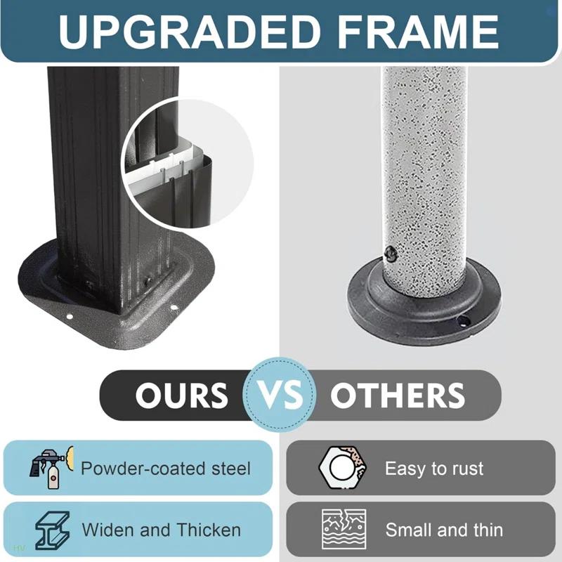 VODYXSEP Hardtop Grill Gazebo, Outdoor BBQ Gazebo With Double Galvanized Steel Roof, Patio Grill Canopy With 2 Cabinets And Ceiling Hooks For Backyard, Lawn, Garden