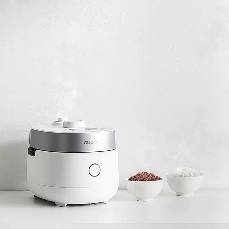 Cuckoo Electronics CUCKOO CRP-MHTR0309F 3-Cup (Uncooked) / 6-Cup (Cooked) Induction Heating Twin Pressure Rice Cooker & Warmer with Nonstick Inner Pot, 15 Menu Modes, 3 Voice Guide, Auto Clean (White)