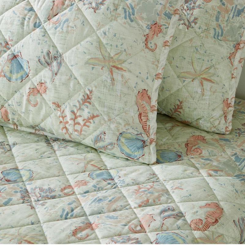 Patina Vie Maison Coastal Inspired Reversible Quilt Set with Shams