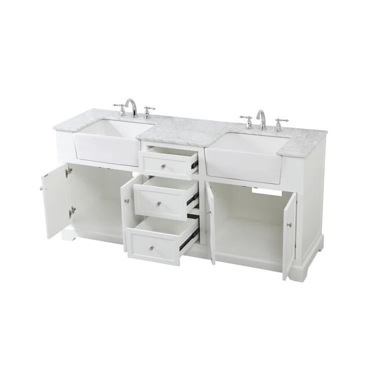 Emiliano 72'' Double Bathroom Vanity with Top