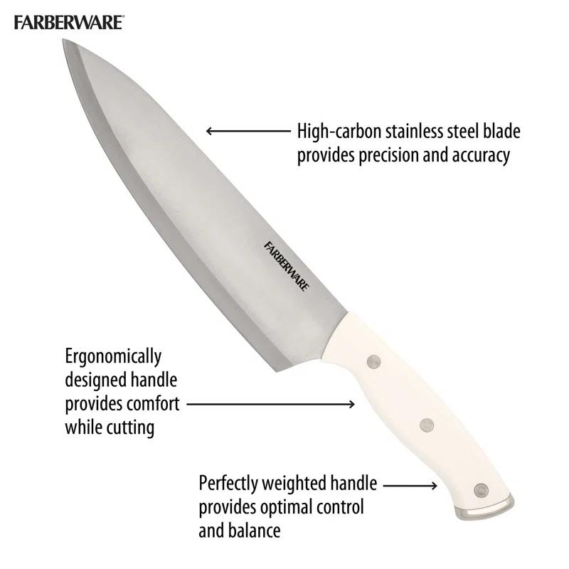 Farberware Edgekeeper 14-Piece Triple Rivet Knife Block Set with Built-In Sharpener