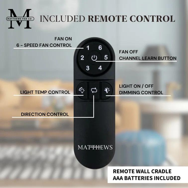 Matthews Fan Company Patricia 52'' Ceiling Fan with LED Lights