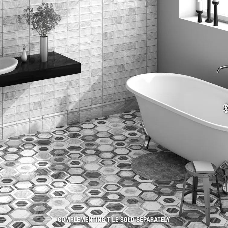 Merola Tile Classico Bardiglio Hex 7" x 8" Porcelain Patterned Wall & Floor Tile