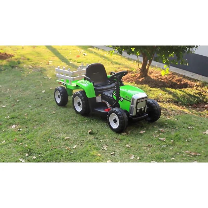 Costway 12 Volt 1 Seater Tractor / Construction Battery Powered Ride On with Remote Control & Reviews | Wayfair