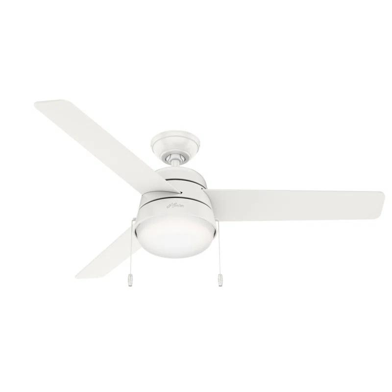Hunter Fan 52" Aker 3 - Blade Indoor Standard Ceiling Fan with Pull Chain and Light Kit Included