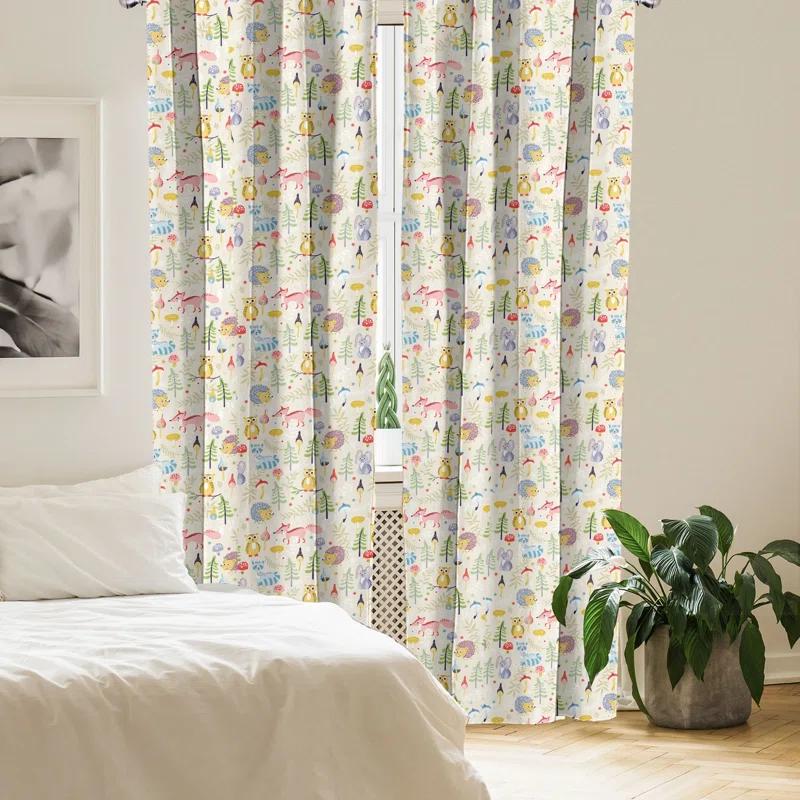 Ambesonne Colorful Semi-Sheer Rod Pocket Curtain Panels (Set of 2)