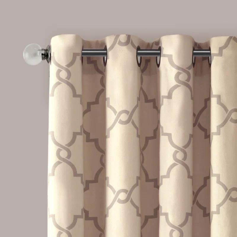 Madison Park Fretwork Print Grommet Top Window Curtain Panel