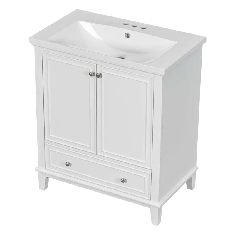 Jeltyprey 30" Bathroom Vanity with Sink Combo, Multi-functional Bathroom Cabinet with Doors and Drawer