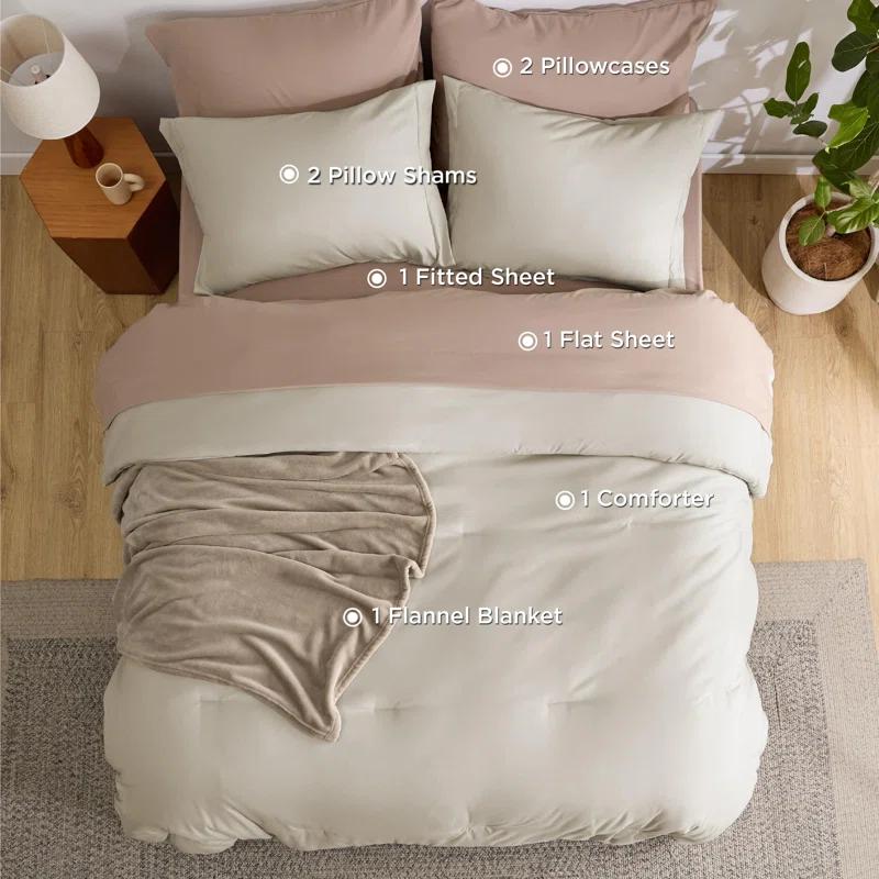 Bedsure Bedsure Prewashed Bedding Set with Soft Fleece Microfiber Bed Blanket