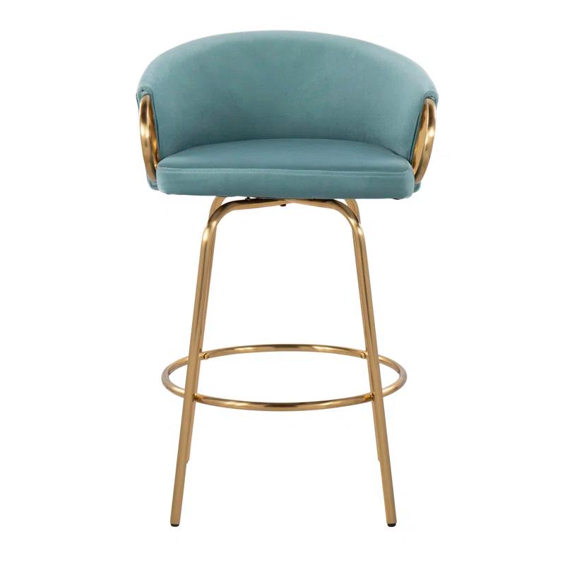 George Oliver Lakyia Swivel Upholstered Counter Stool with Metal Frame (Set of 2)