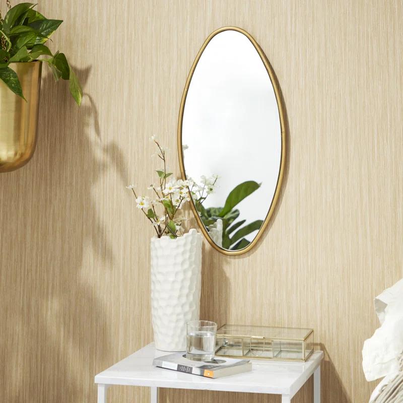 CosmoLiving by Cosmopolitan Metal Gold Wall Mirror with Varying Shapes Set
