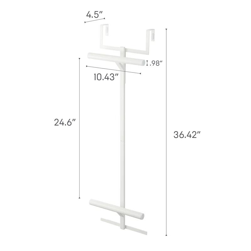 Yamazaki Home Kids' Backpack Over The Door Hanger, Two-Tiered Bookbag Metal Storage Rack