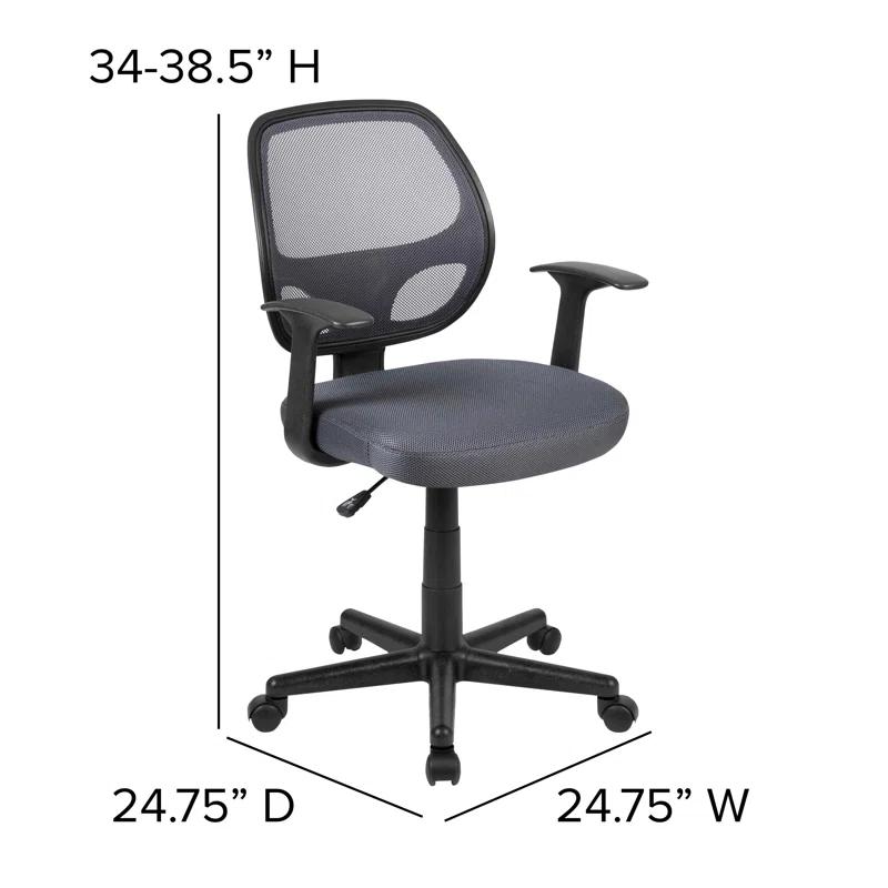 Mid-Back Mesh Swivel Ergonomic Task Office Chair - Arms