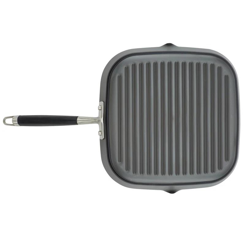 Anolon Anolon Advanced Home Hard Anodized Nonstick Deep Square Grill / Griddle Pan With Pour Spouts,11 Inch