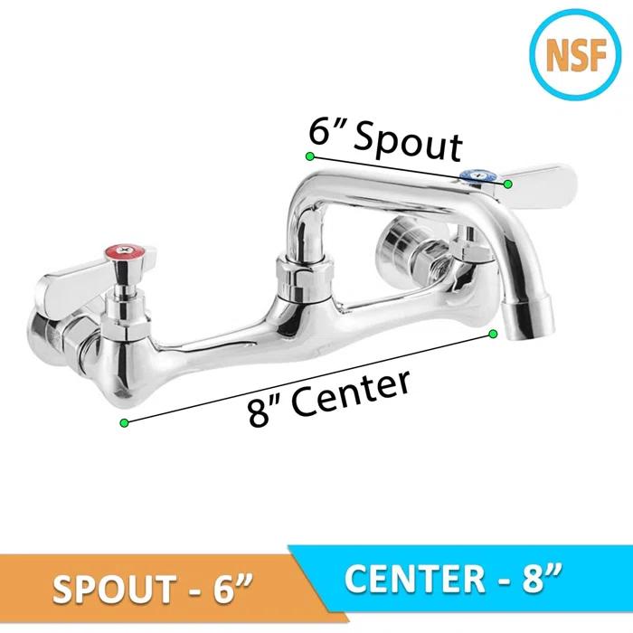 Express KitchQuip Wall Mounted Optional Bathroom Faucet WMF6"S