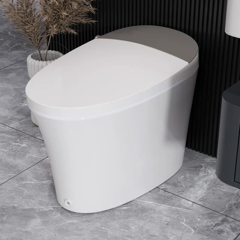 DeerValley DV-1S0150-V3 Smart Bidet Toilet Elongated, Auto Open/Close Lid, Seat Heat, Foot Kick & Blackout Flush, Premium