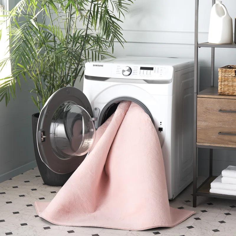 Safavieh Faux Rabbit Fur Performance Machine Washable Solid Color Rug