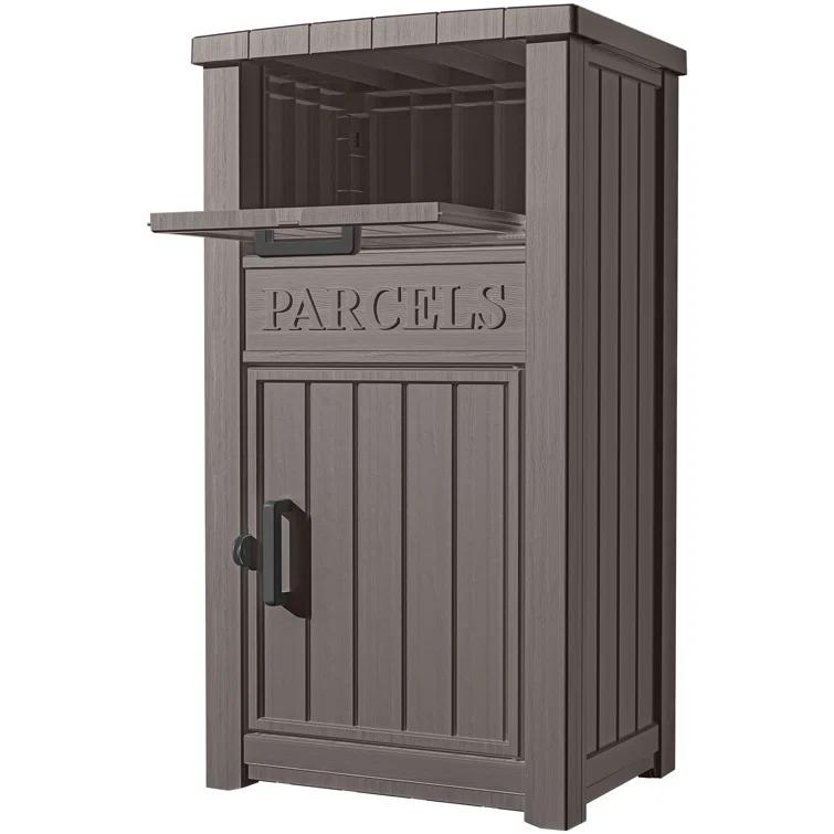 LHBcraft Resin Package Drop Box, Lockable Package Delivery and Outdoor Storage Box