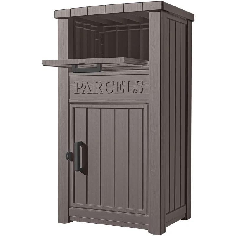 LHBcraft Resin Package Drop Box, Lockable Package Delivery and Outdoor Storage Box