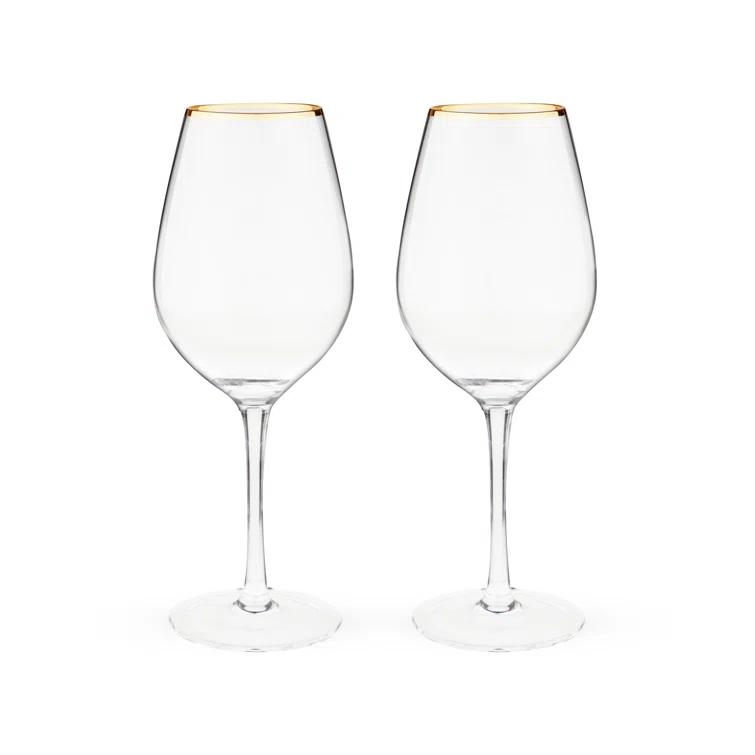 Twine Gilded Stemmed Wine Glasses (Set of 2)