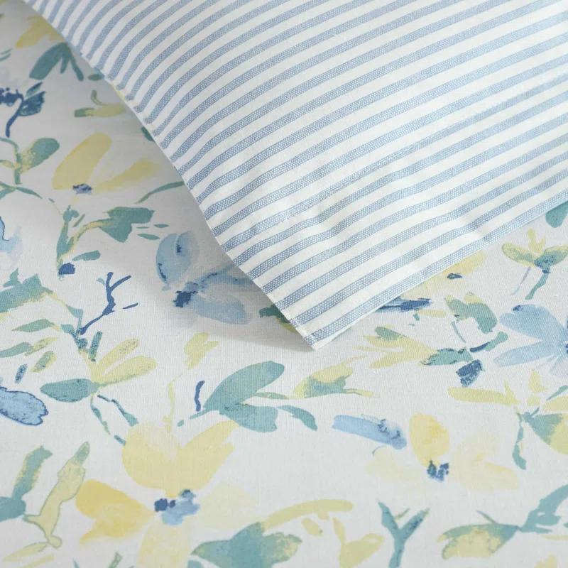 Laura Ashley Laura Ashley Nora Blue Cotton Comforter Bonus Set