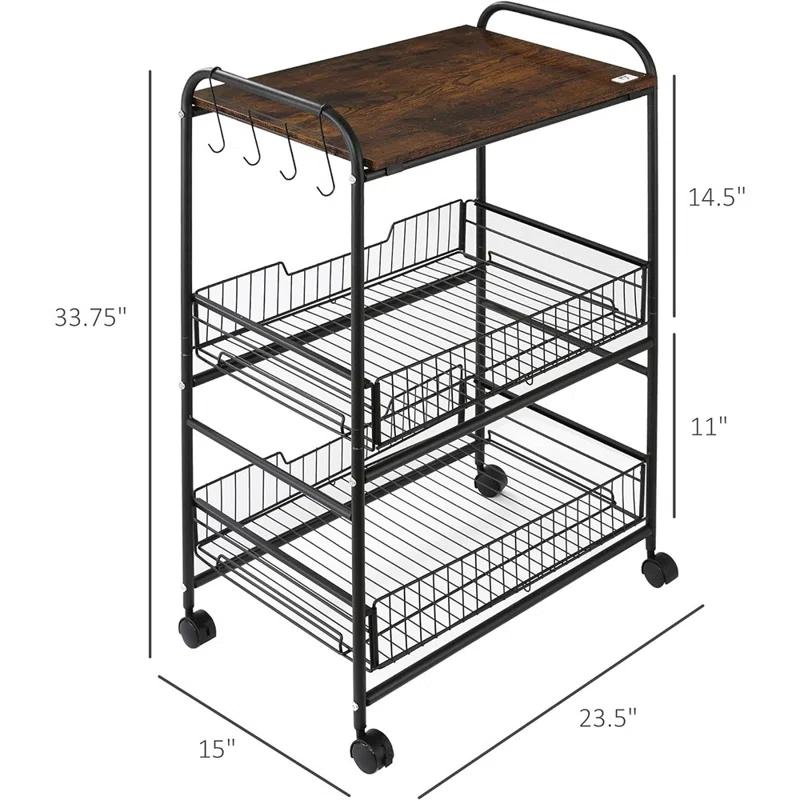 HomCom Kitchen Cart
