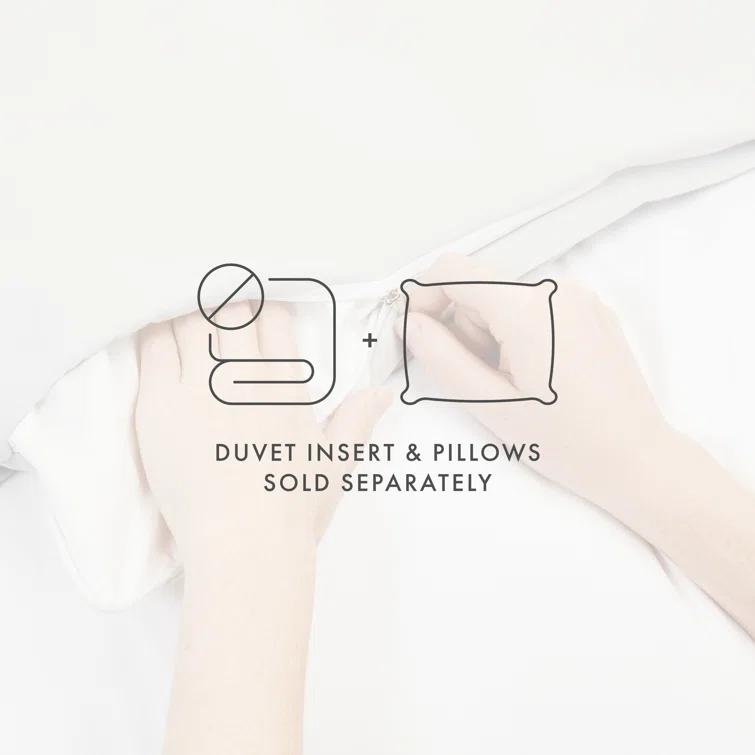 Becky Cameron Pinch Pleat Textured Duvet Cover Set & Reviews | Wayfair
